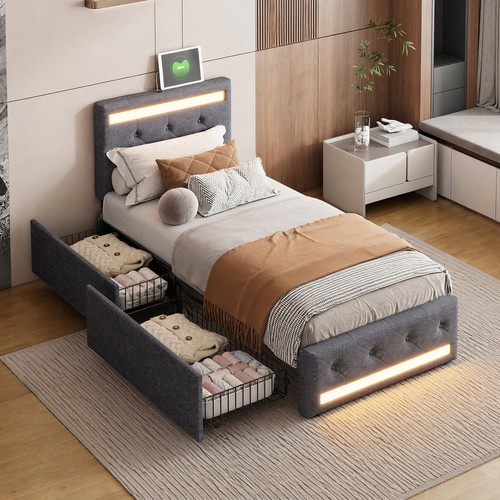 Upholstered 3ft single bed - single,