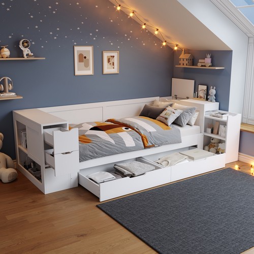 Daybed wooden platform bed 3ft - wooden,