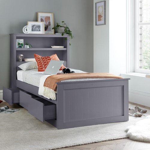 Enzo grey drawer bookcase - enzo, 3