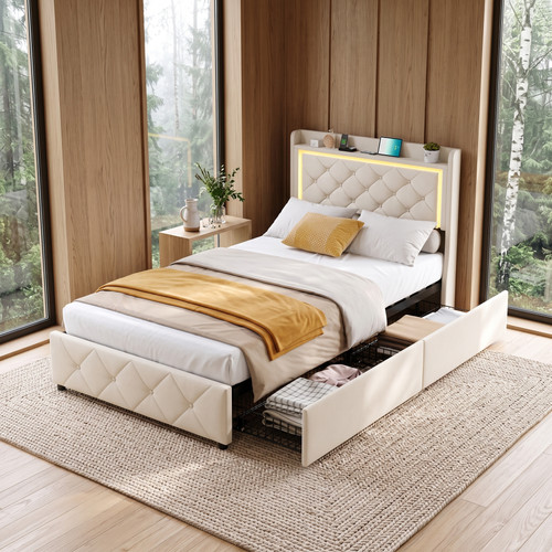 3ft single storage bed frame - single,