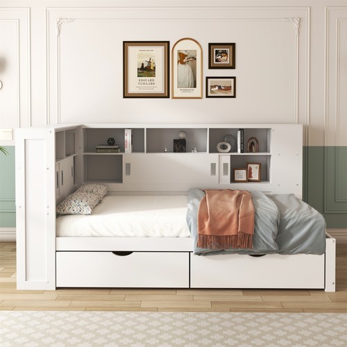 Single bed with - with, bookcase