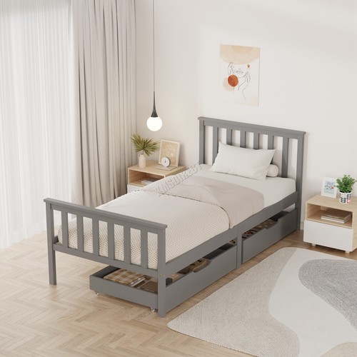 Wood single bed - single, with