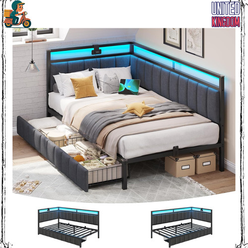 Single bed frame with - frame, 2