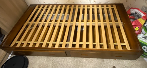 Single wooden bed frame brown - single,