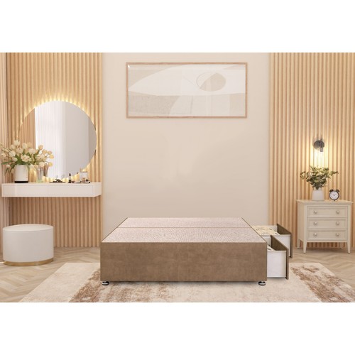 Plush velvet divan bed - divan, base