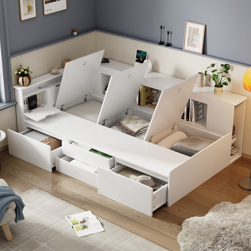 Single bed frame with storage - bed,