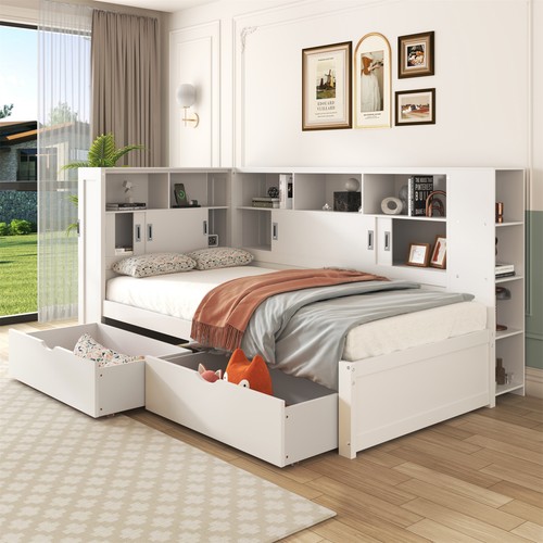 3ft single wooden storage - wooden, bed