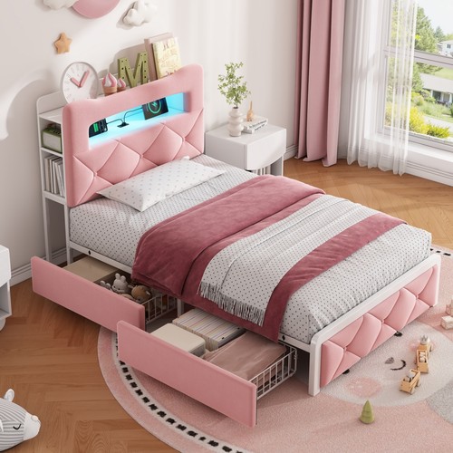 3ft single velvet - single, bed