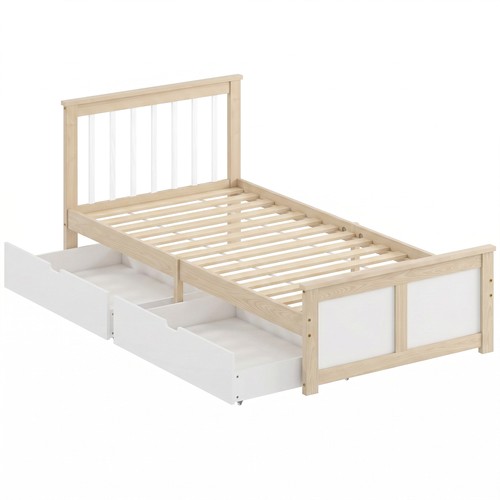 Pine storage bed 3ft - storage, single