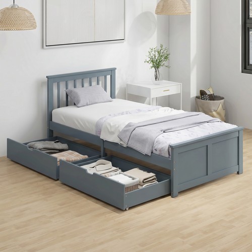 Pine storage bed - bed,, single