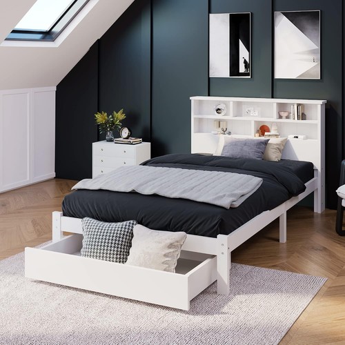 Single bed frame white - frame,, 3ft