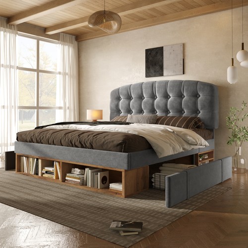 5ft upholstered bed frame - ,