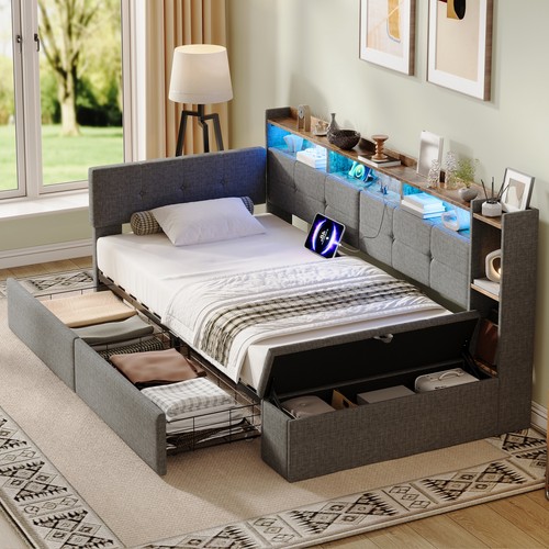 Daybed 3ft single linen - linen, bed